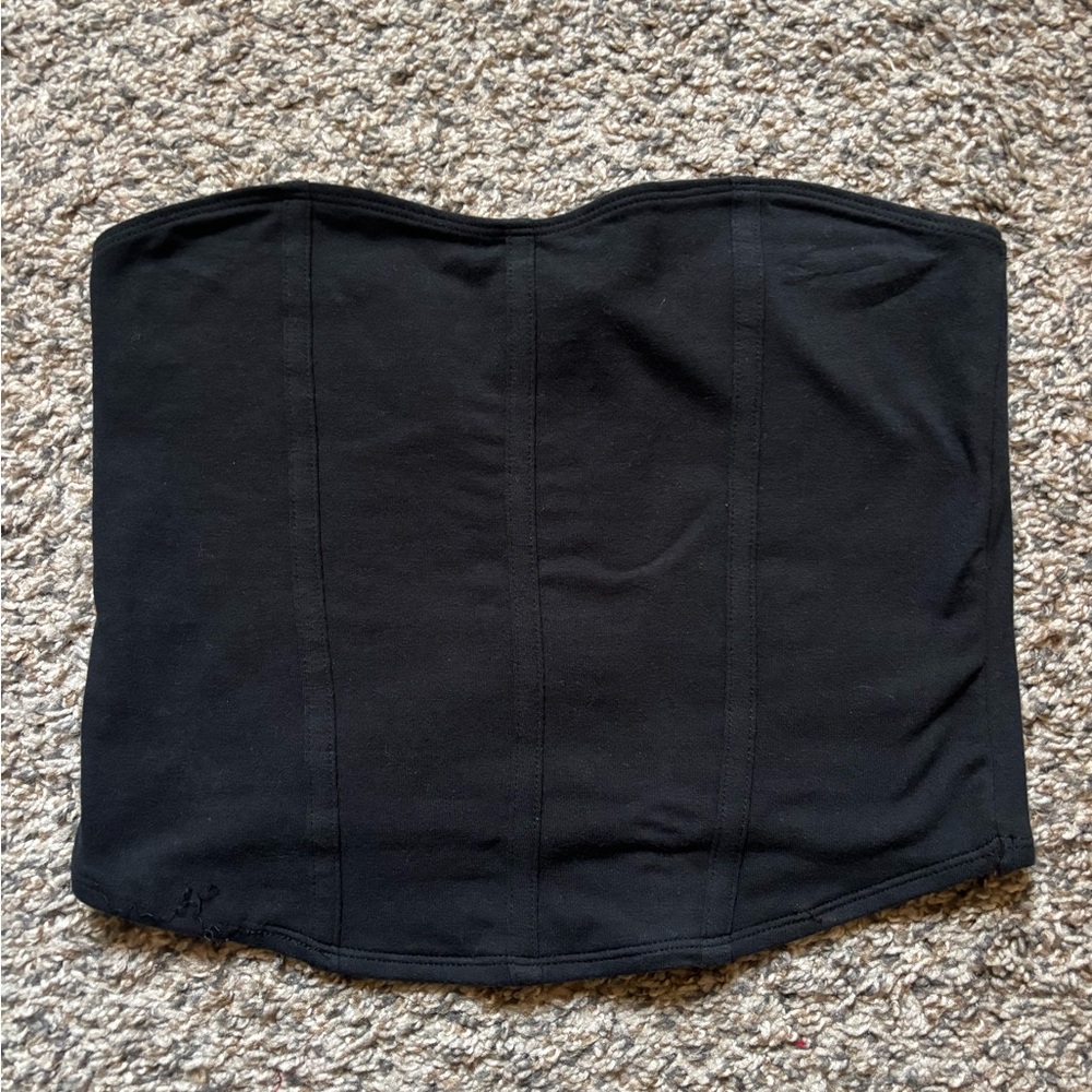 Black Strapless Corset Top